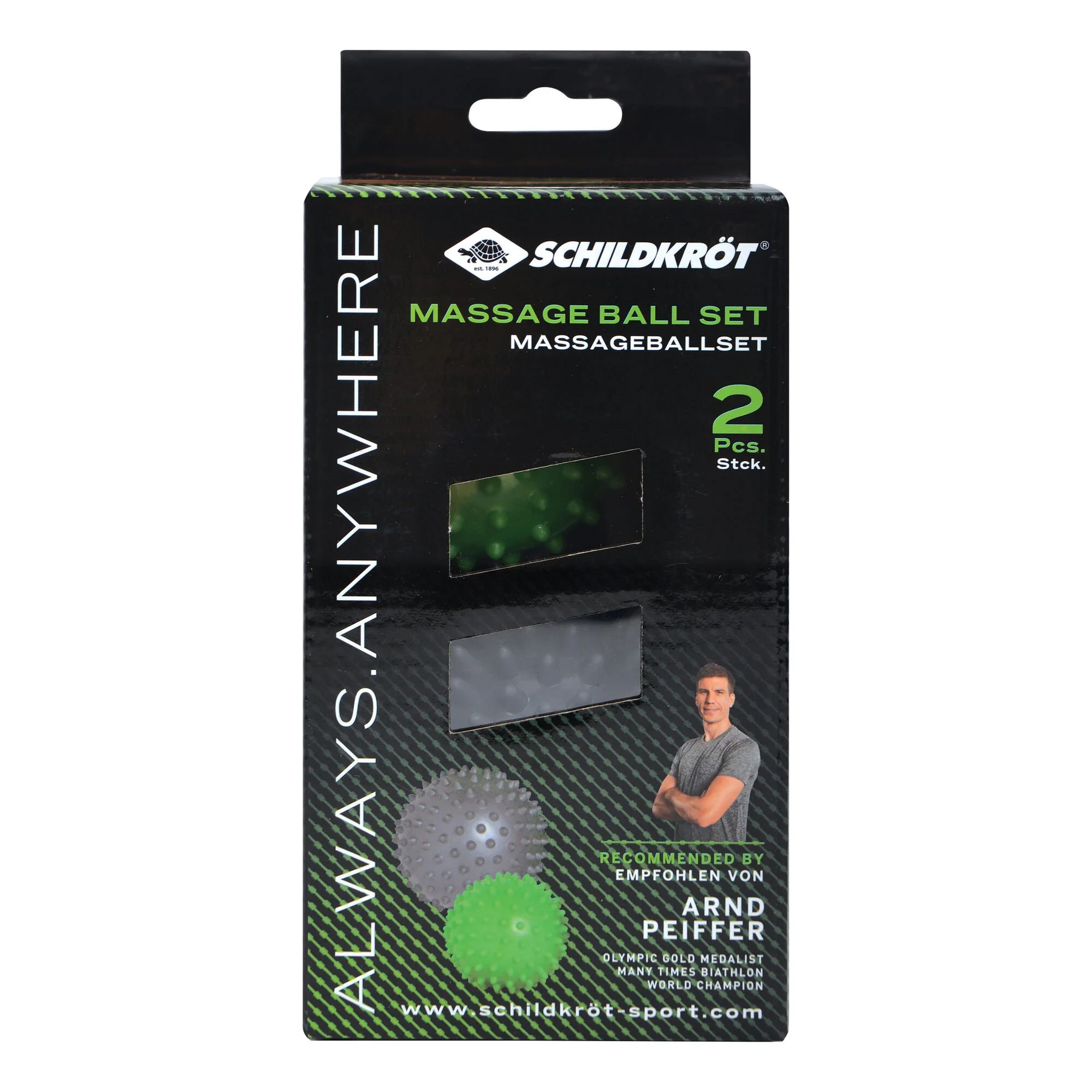 Schildkröt Fitness Pallina Per Massaggio In Confezione Doppia - Verde, Antracite - immagine 2
