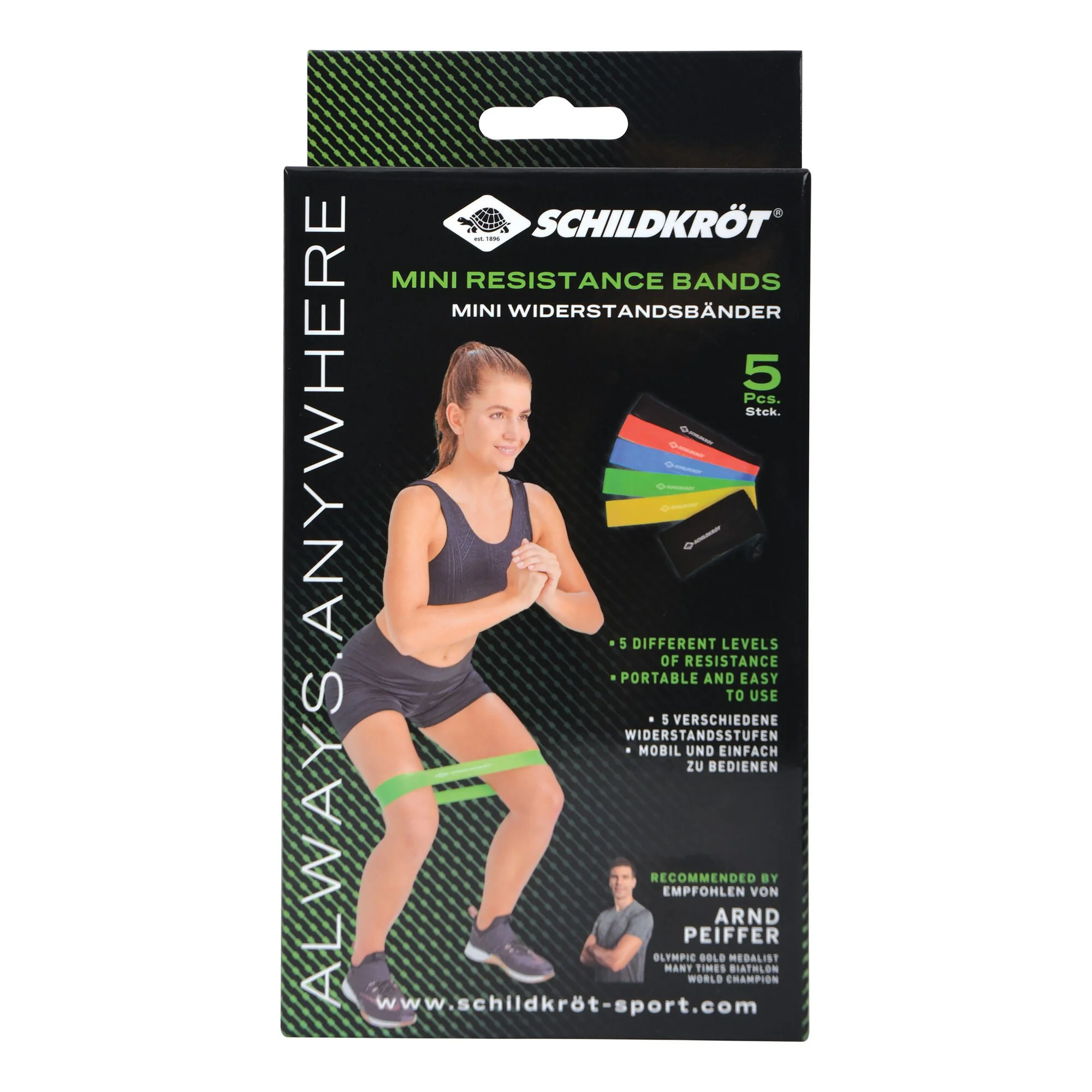 Schildkröt Fitness Mini Resistance Fitnessband 5er Set Bänder - Multicolore - immagine 2