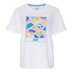 Australian Open AO Dated Mosaic Maglietta Donna - Bianco, Multicolore