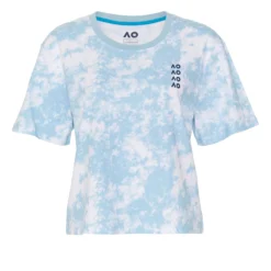 Australian Open AO Tie Dye Cropped Maglietta Donna - Blu Chiaro, Bianco