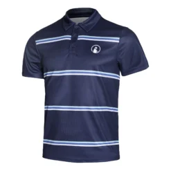 Quiet Please Ocean AOP Stripe Tournament Polo Uomini - Blu