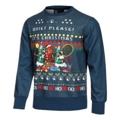 Quiet Please Ugly Christmas Felpa Uomini - Blu, Multicolore