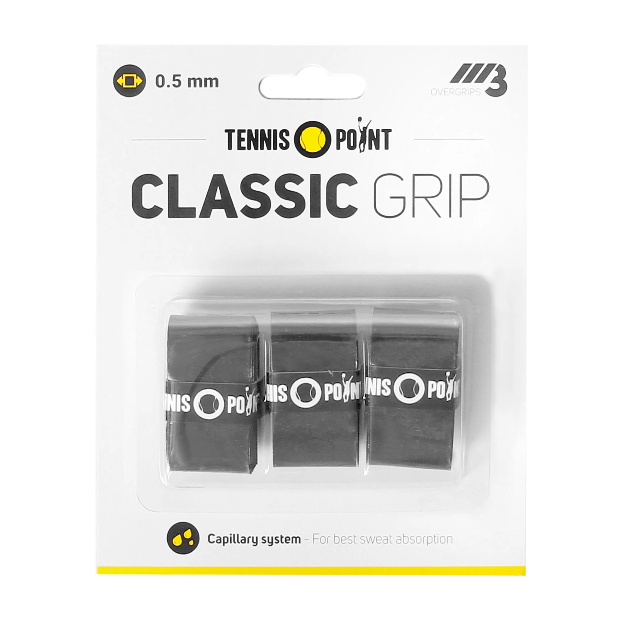 Tennis-Point Classic Grip Confezione Da 3 - Nero