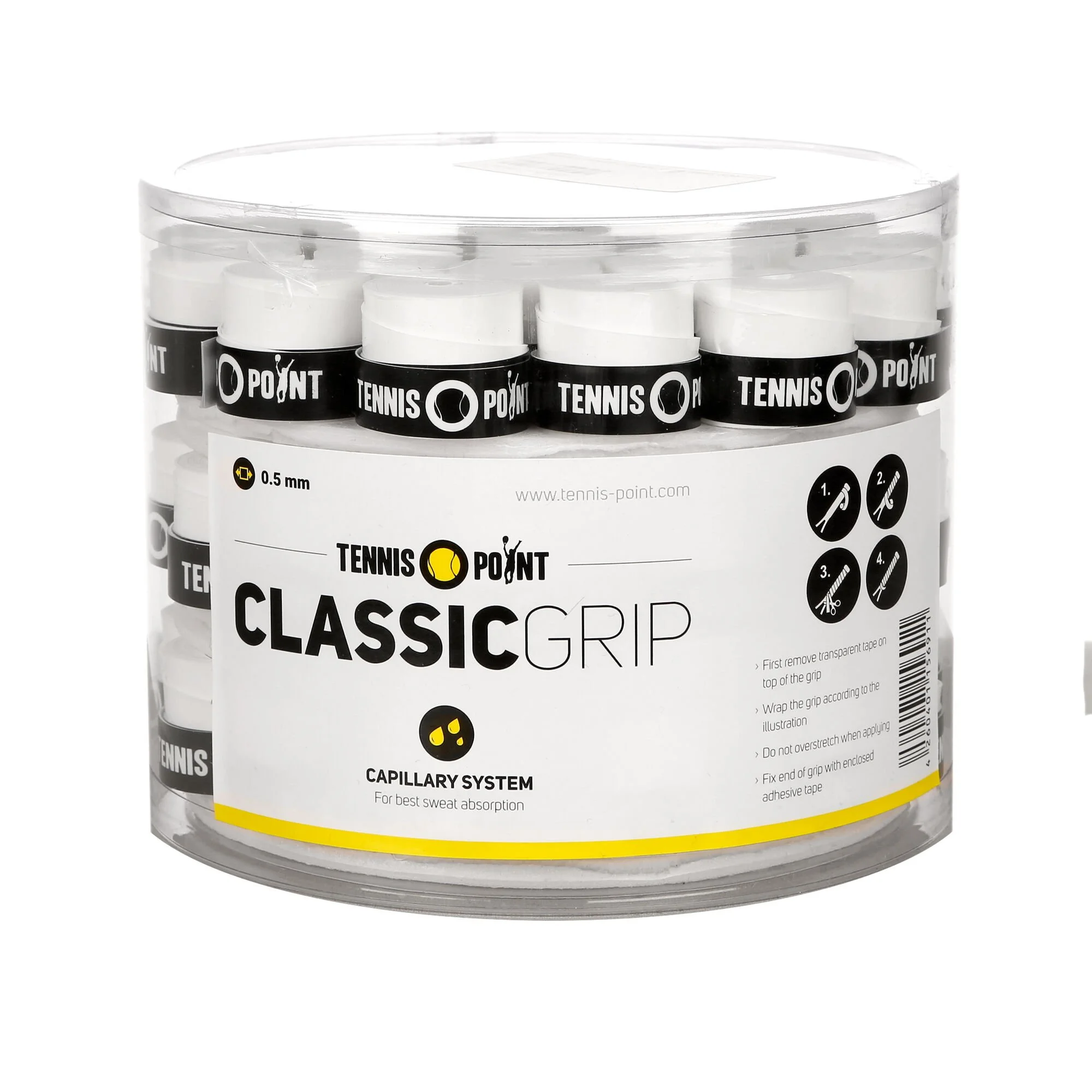 Tennis-Point Classic Grip Confezione Da 60 - Bianco