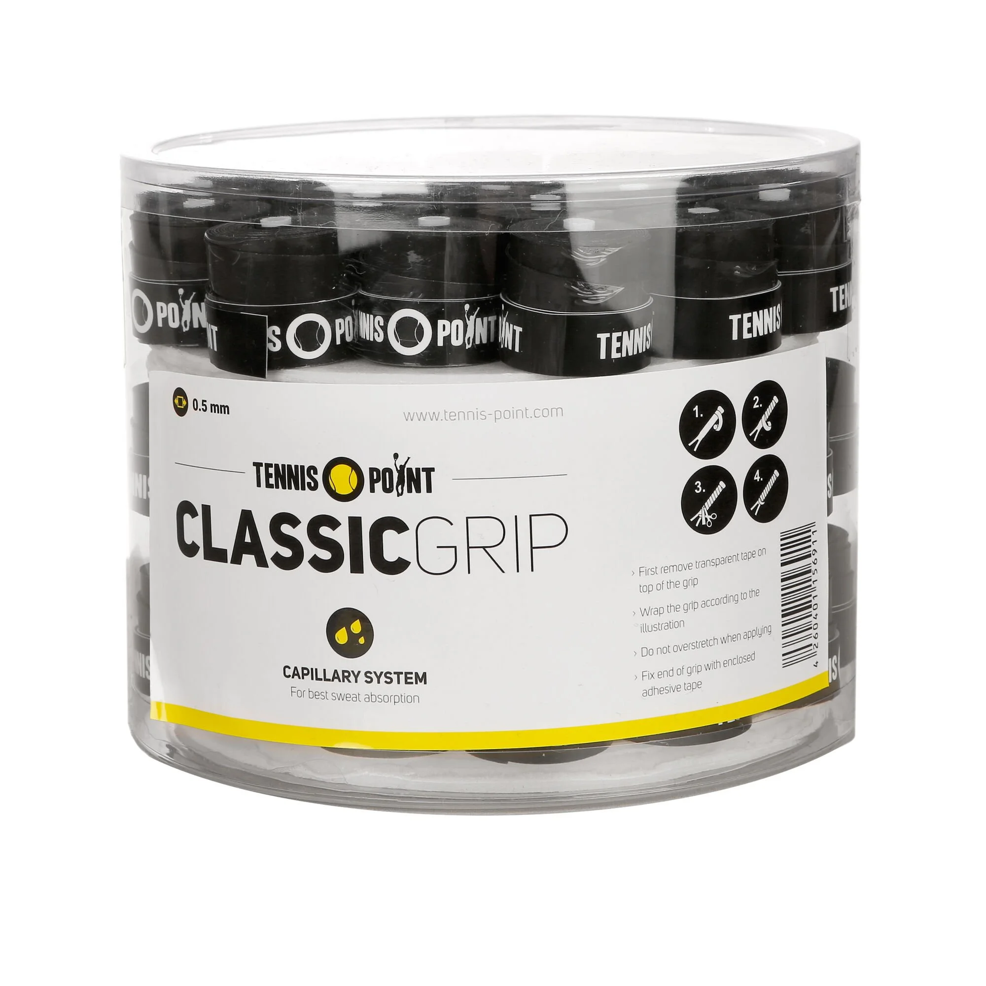 Tennis-Point Classic Grip Confezione Da 60 - Nero