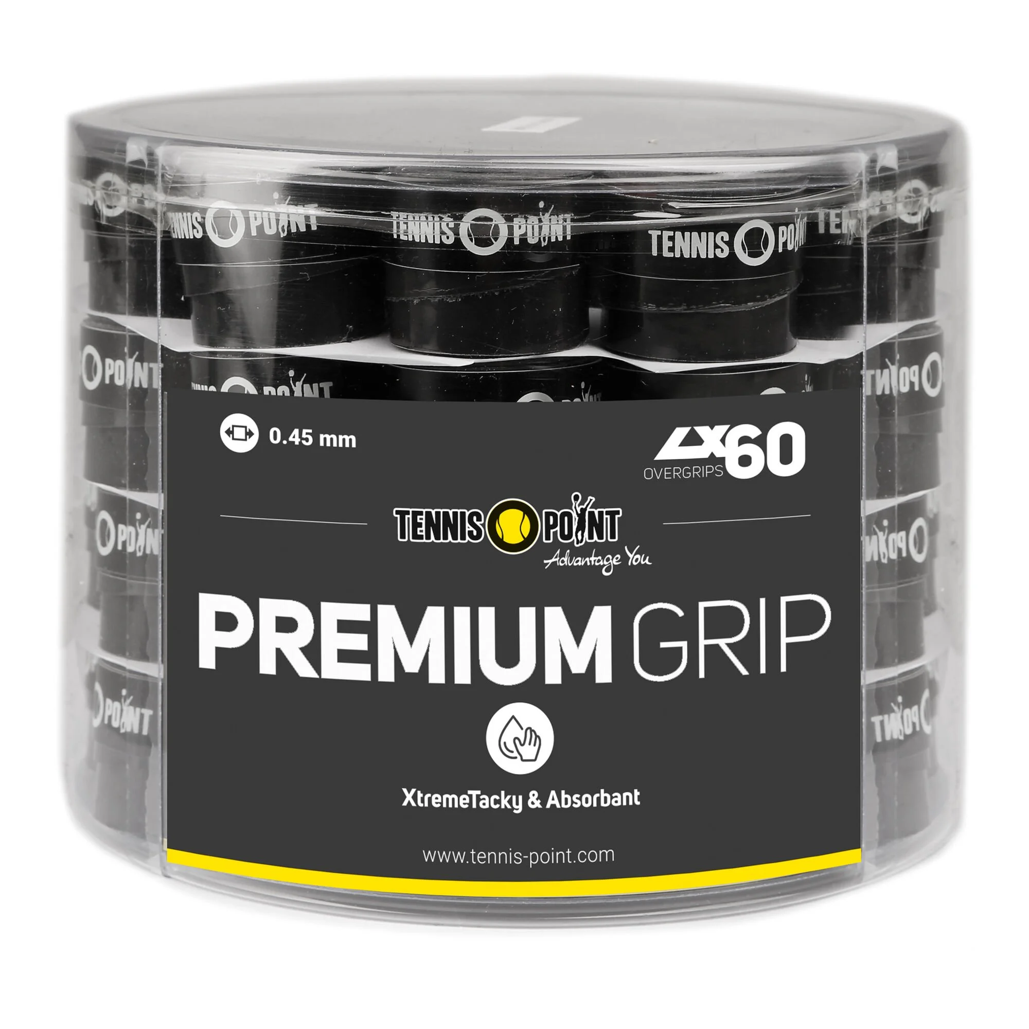 Tennis-Point Premium Grip Confezione Da 60 - Nero