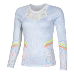 Lucky In Love Chambray Blossom Manica Lunga Donna - Blu Chiaro, Multicolore