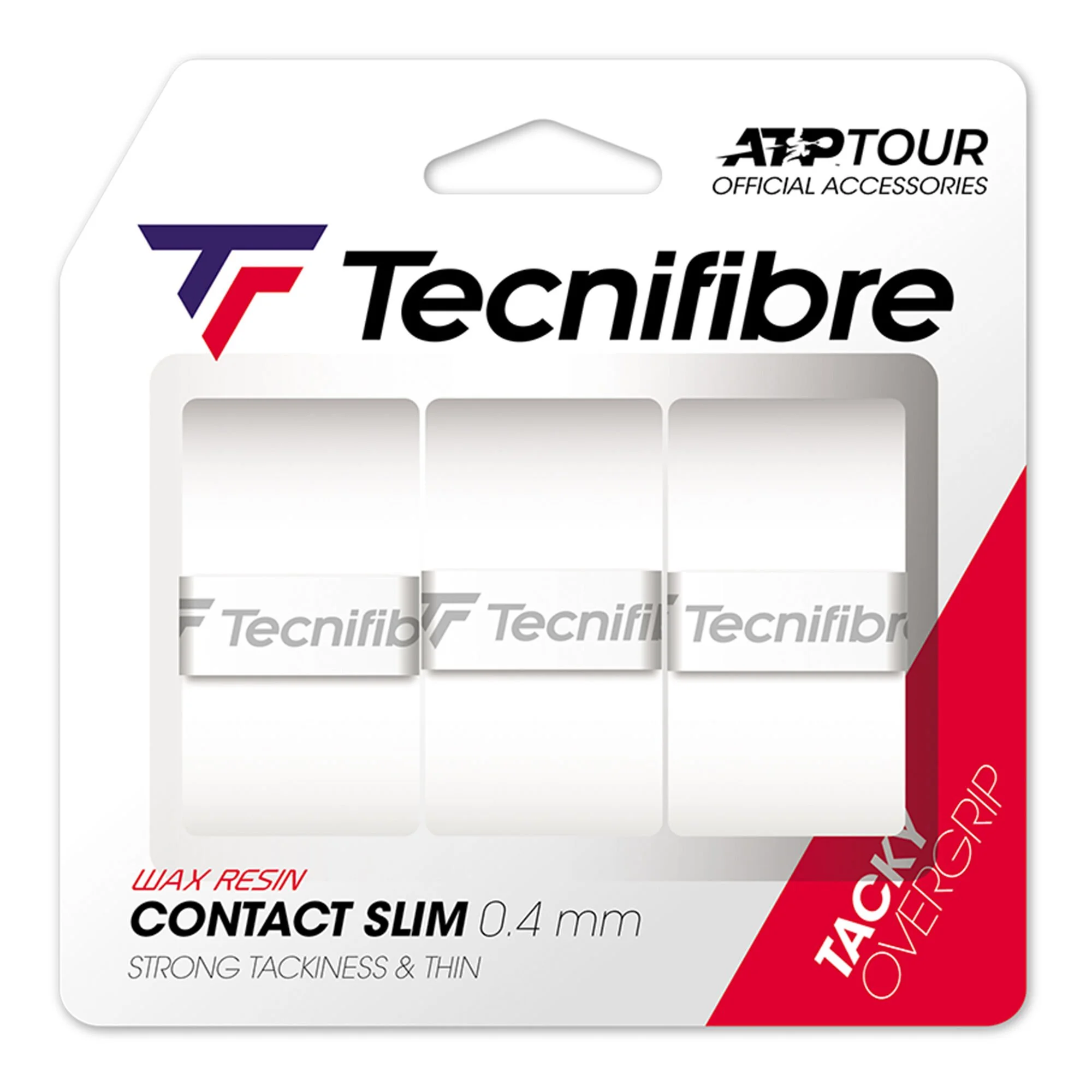 TECNIFIBRE Contact Slim 3er Confezione Da 3 - Bianco