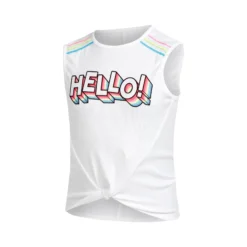 Lucky In Love Hello Retro Canottiera Ragazze - Bianco, Multicolore