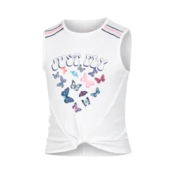 Lucky In Love Just Fly Canottiera Ragazze - Bianco, Multicolore