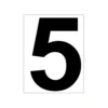 Tegra Platzziffer 5 Schild - Bianco, Nero