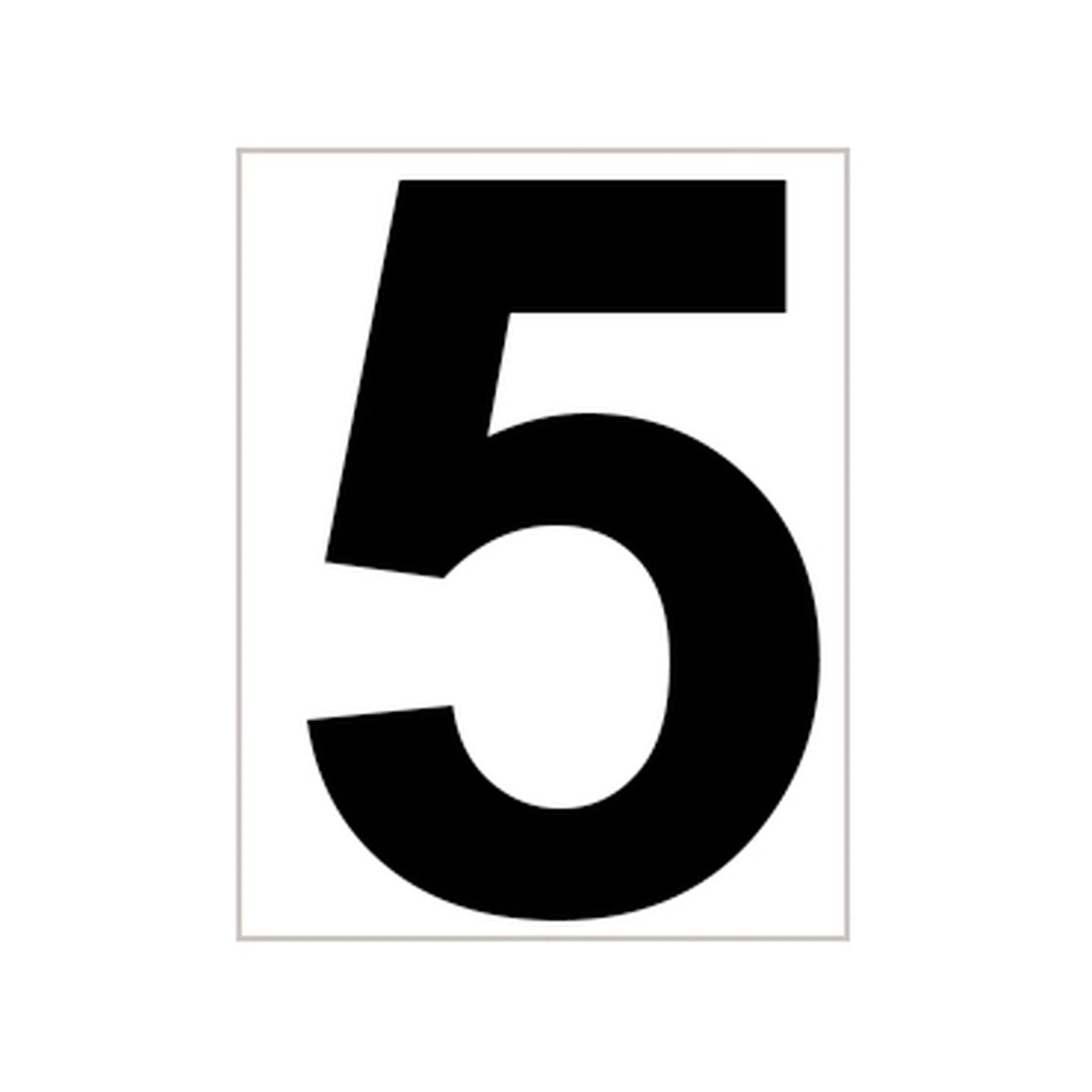 Tegra Platzziffer 5 Schild - Bianco, Nero