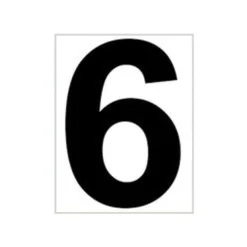 Tegra Platzziffer 6 Schild - Bianco, Nero