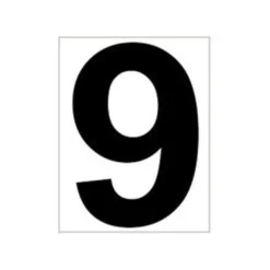 Tegra Platzziffer 9 Schild - Bianco, Nero