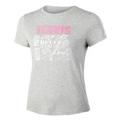 Tennis-Point Tennis World Maglietta Donna - Grigio, Multicolore