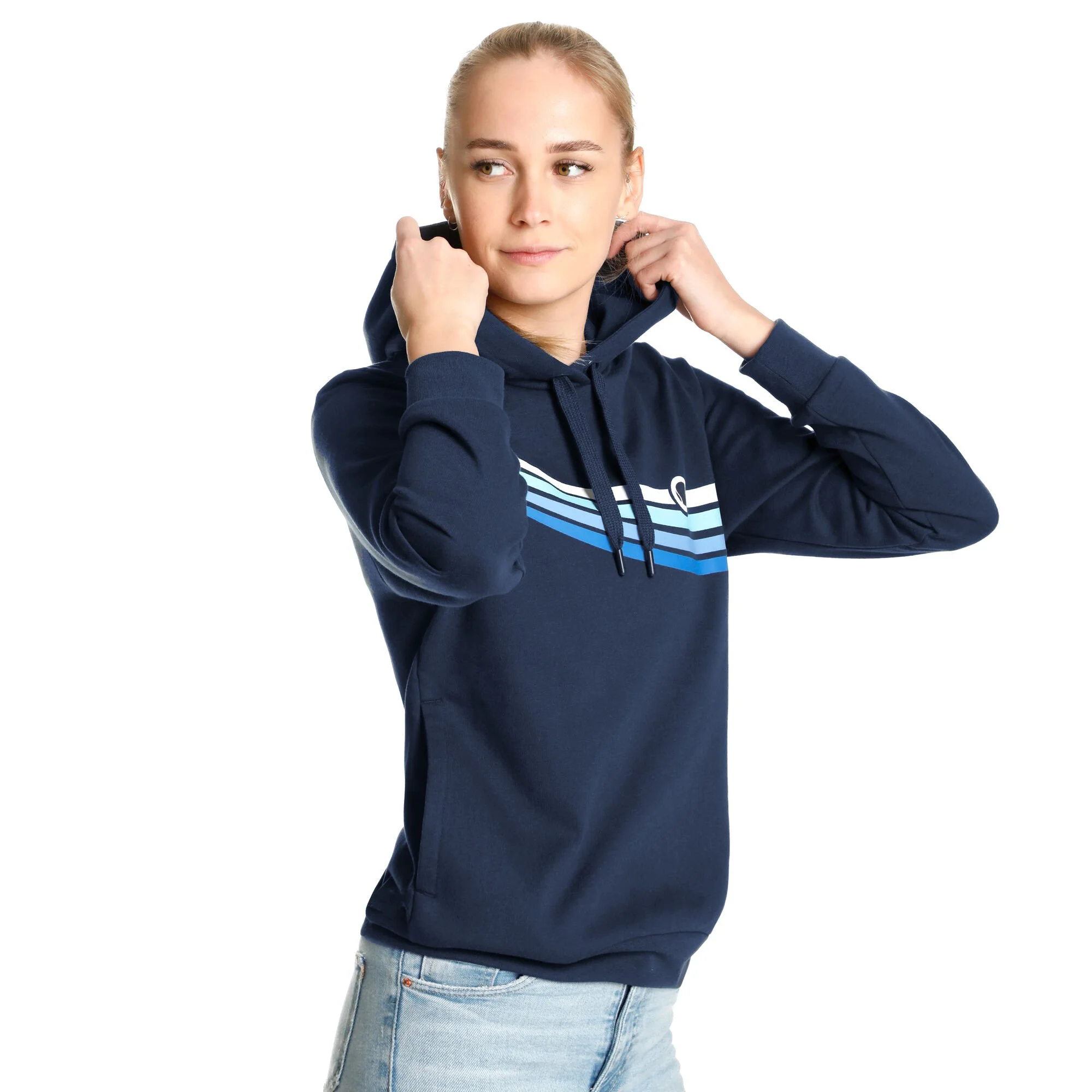 Tennis-Point Felpa Con Cappuccio Edizione Speciale Donna - Blu Scuro, Multicolore - immagine 3