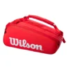 Wilson Super Tour Borsa Per Racchetta Da 15 - Rosso, Bianco