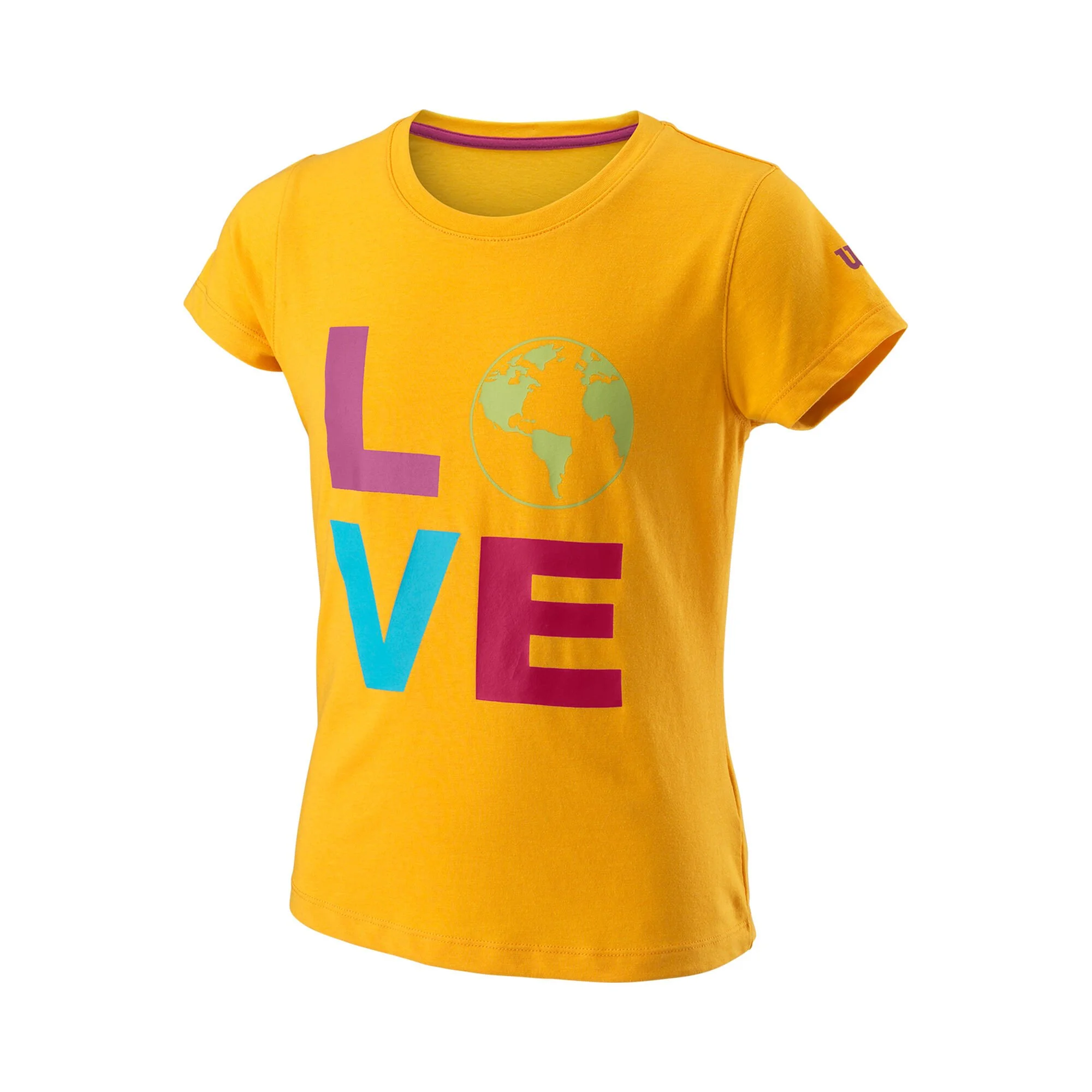 Wilson Love Earth Tech Maglietta Ragazze - Giallo, Multicolore