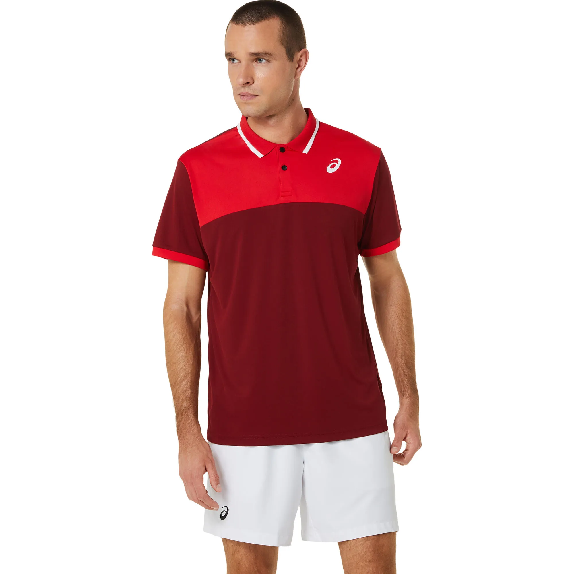 Asics Court Polo Uomini - Rosso Scuro, Rosso - immagine 4