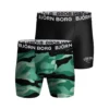 BJØRN BORG Performance Boxer Confezione Da 2 Uomini - Verde, Nero