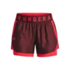 Under Armour Play Up 2in1 Pantaloncini Donna - Rosso Scuro