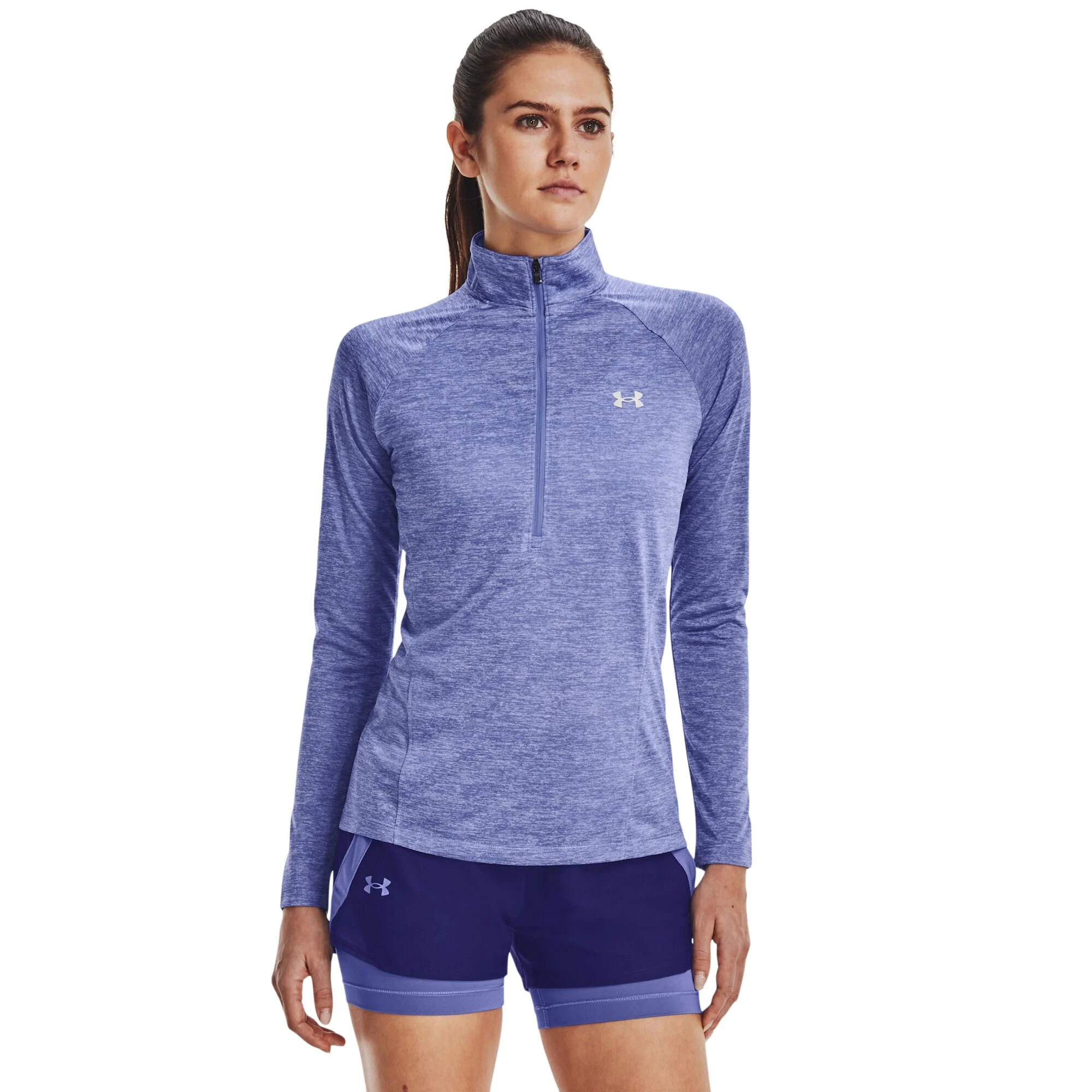 Under Armour Tech Half-Zip Warm Up Twist Manica Lunga Donna - Lilla - immagine 3