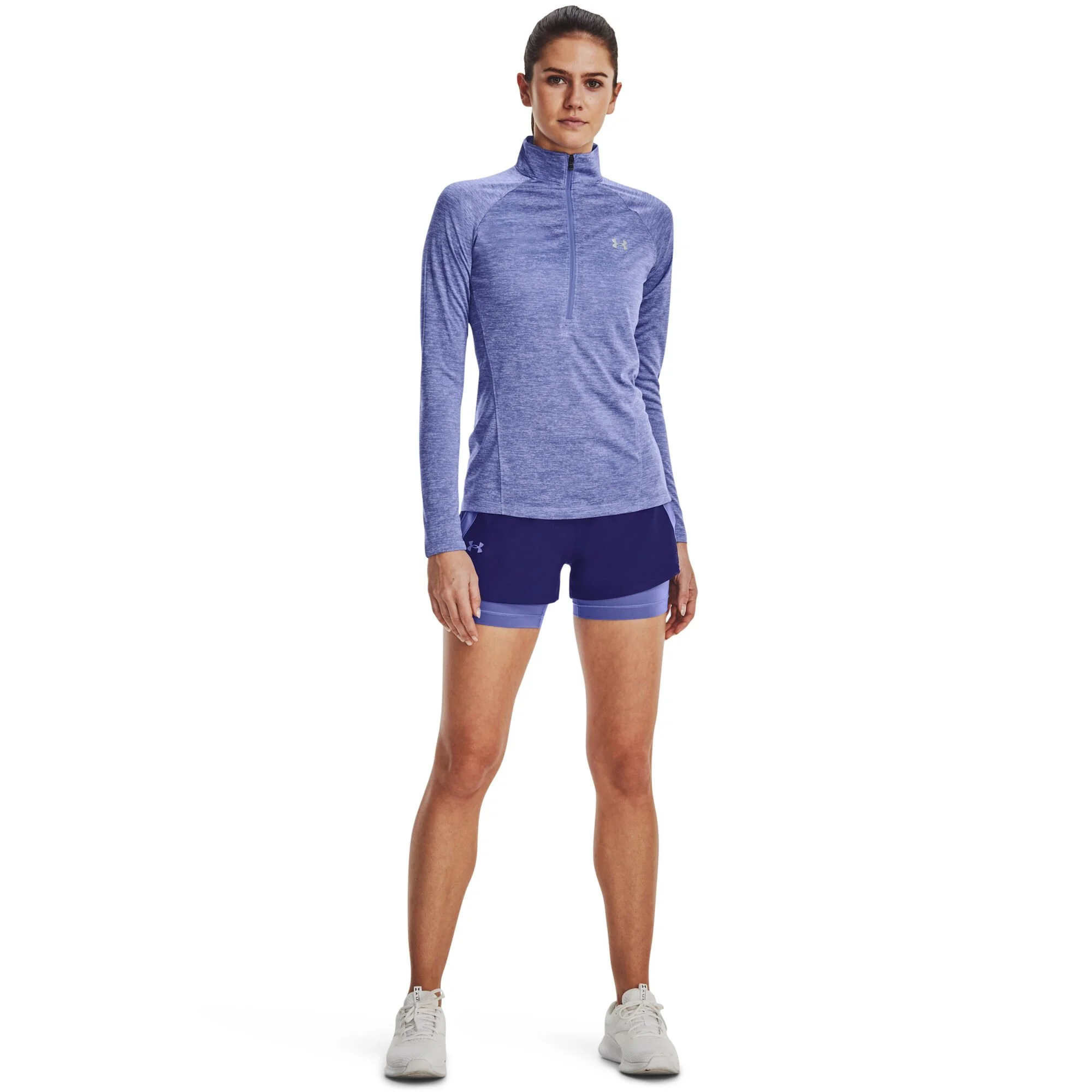 Under Armour Tech Half-Zip Warm Up Twist Manica Lunga Donna - Lilla - immagine 5