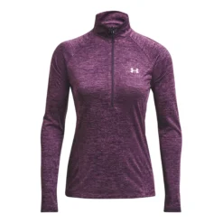 Under Armour Tech Half-Zip Warm Up Twist Manica Lunga Donna - Viola