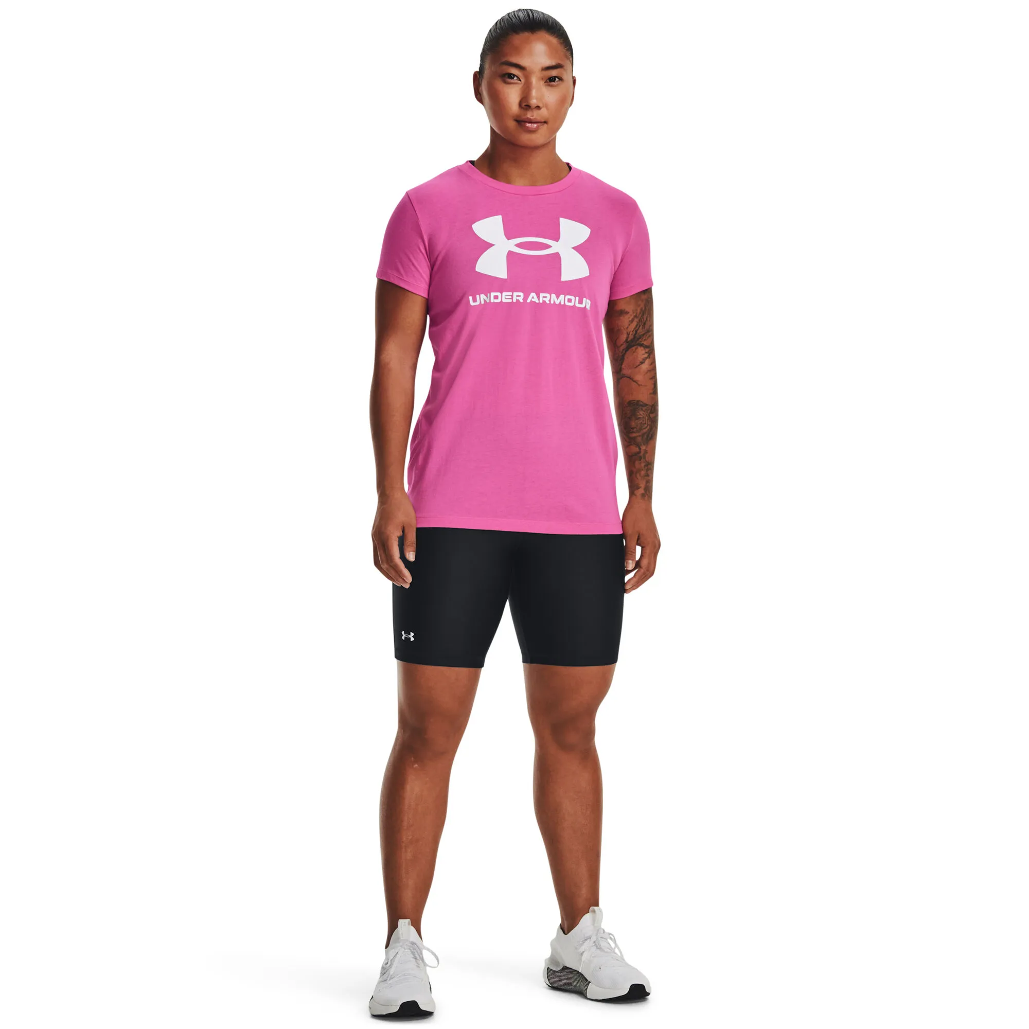 Under Armour Sportstyle Logo Graphic Maglietta Donna - Rosa, Bianco - immagine 5
