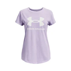 Under Armour Sportstyle Logo Maglietta Ragazze - Lilla, Bianco