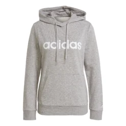 ADIDAS Linear French Terry Felpa Con Cappuccio Donna - Grigio