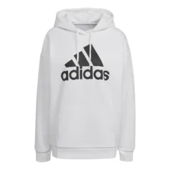 ADIDAS Essentials Logo Boyfriend Fleece Felpa Con Cappuccio Donna - Bianco