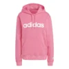 ADIDAS Essentials Linear Felpa Con Cappuccio Donna - Rosa, Bianco