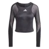 ADIDAS Paris Crop Manica Lunga Donna - Grigio Scuro, Nero