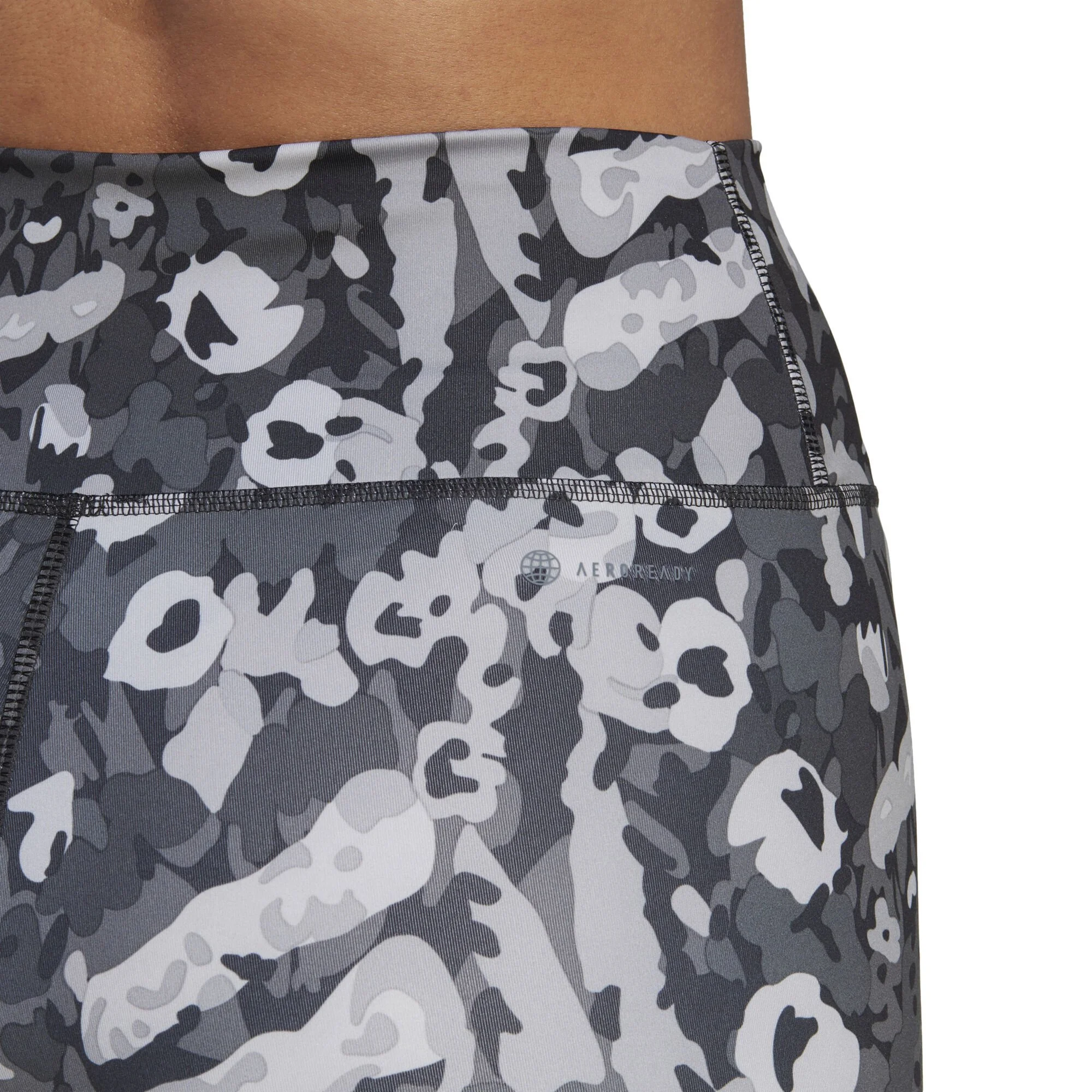 ADIDAS Essentials Train Printed High-Waisted Calzamaglia Donna - Grigio Scuro, Bianco - immagine 5