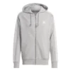 ADIDAS Essentials French Terry 3-Stripes Full-Zip Felpa Uomini - Grigio Chiaro, Bianco