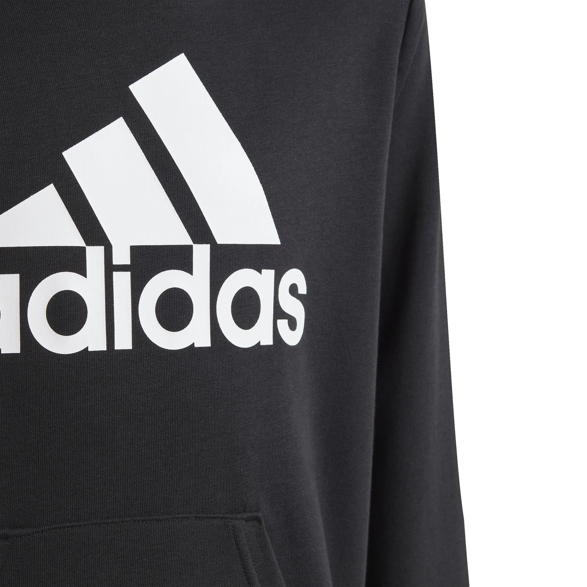 ADIDAS Big Logo Cotton Felpa Con Cappuccio Ragazzi - Nero, Bianco - immagine 3