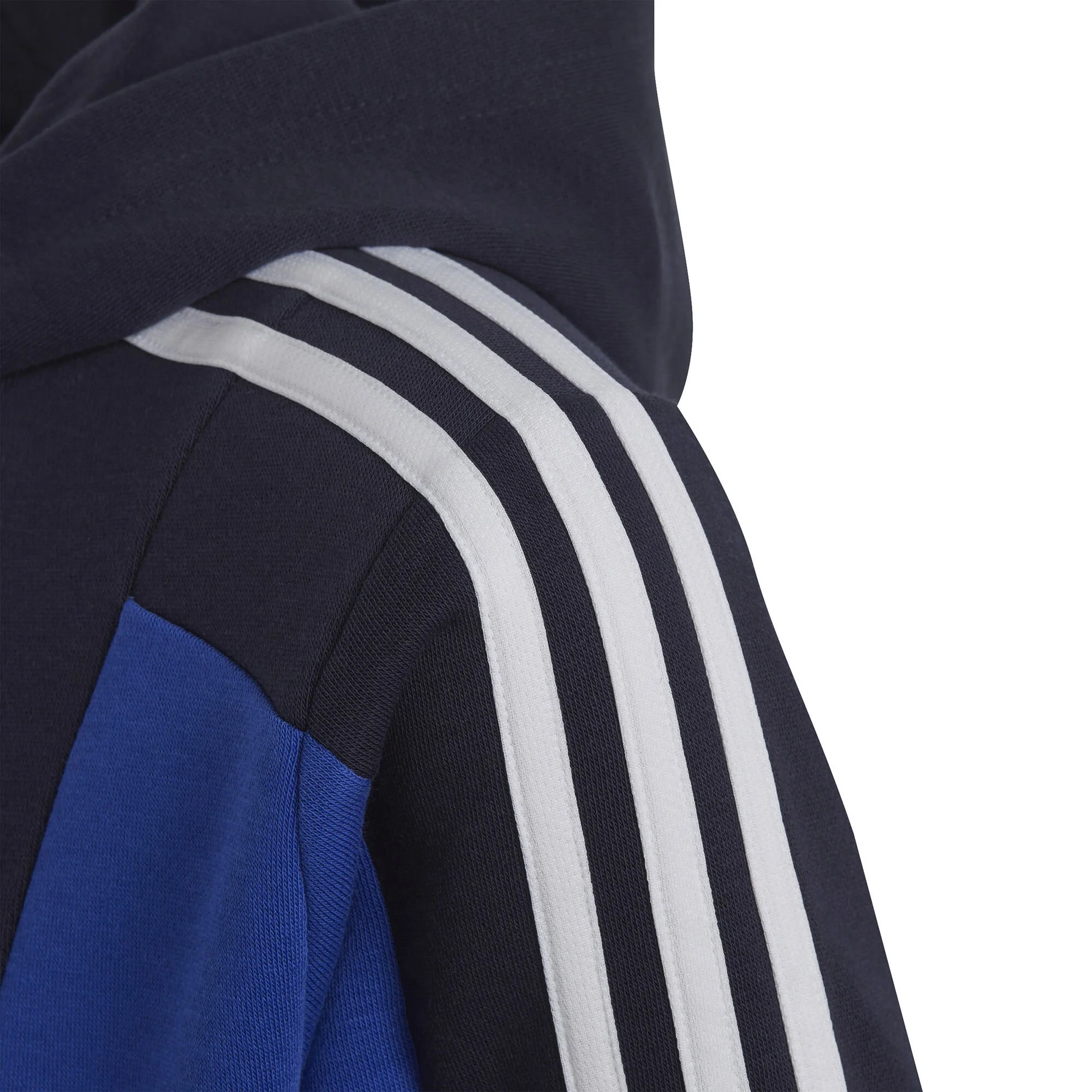 ADIDAS Colorblock 3-Stripes Felpa Con Cappuccio Ragazzi - Blu Scuro, Bianco - immagine 3