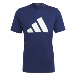 ADIDAS Training Essential Feel Ready Logo Maglietta Uomini - Blu Scuro, Bianco