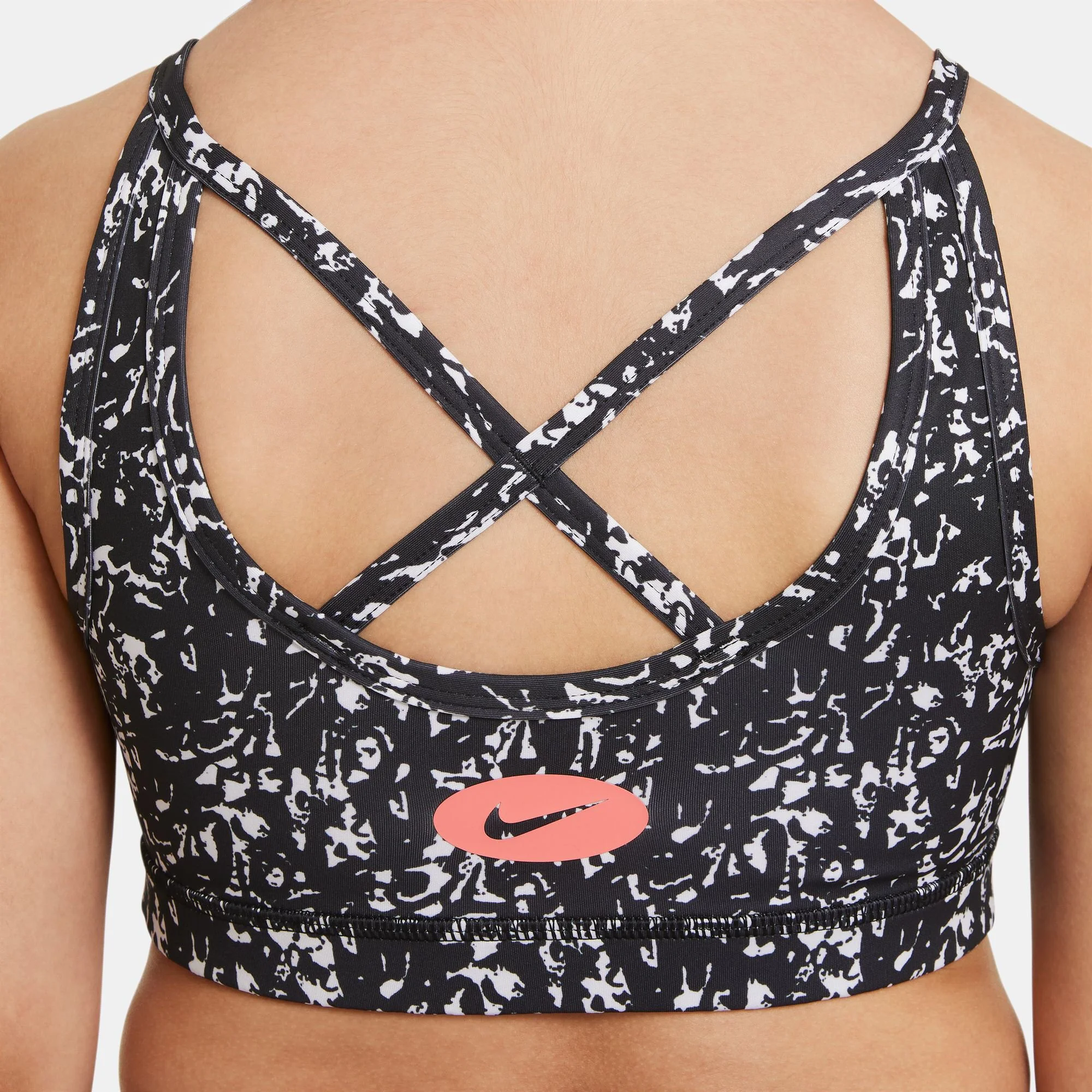 Nike Dri-Fit Icon Indy All Over Print Reggiseni Sportivi Bambini - Nero, Bianco - immagine 6
