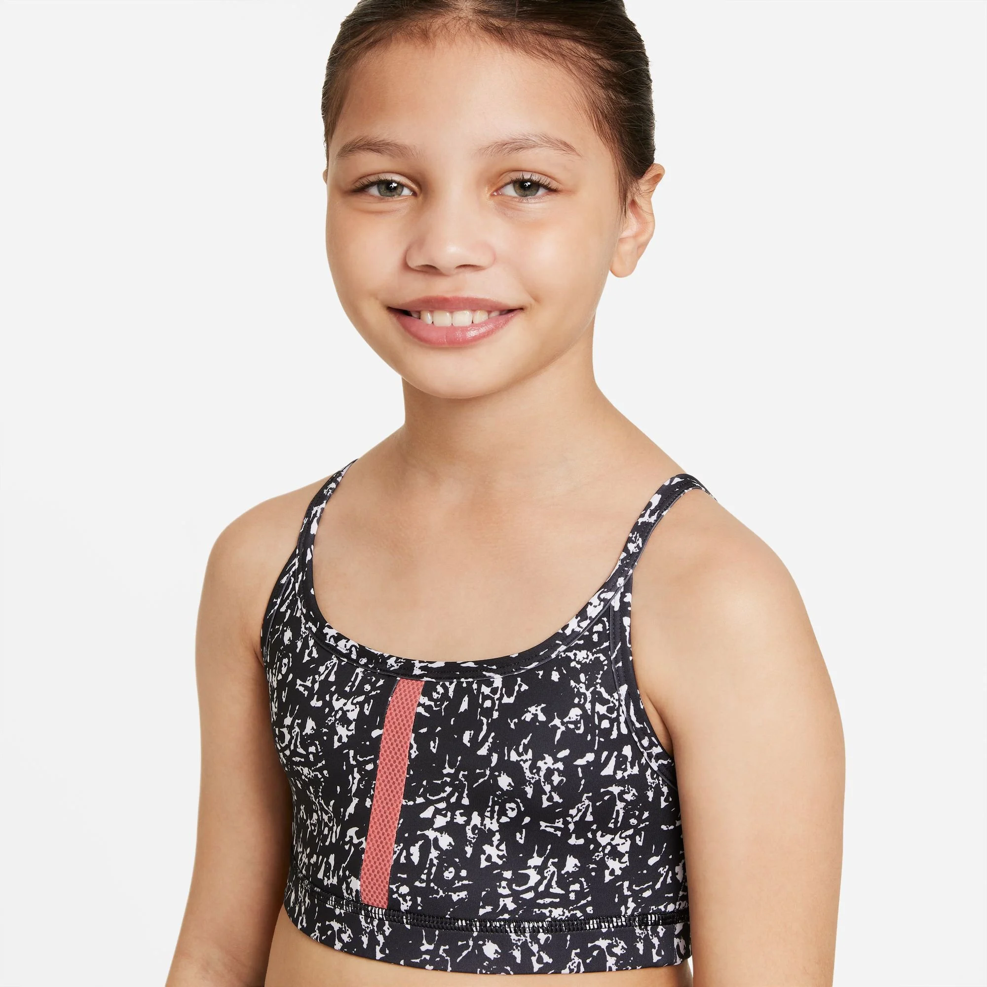 Nike Dri-Fit Icon Indy All Over Print Reggiseni Sportivi Bambini - Nero, Bianco - immagine 8