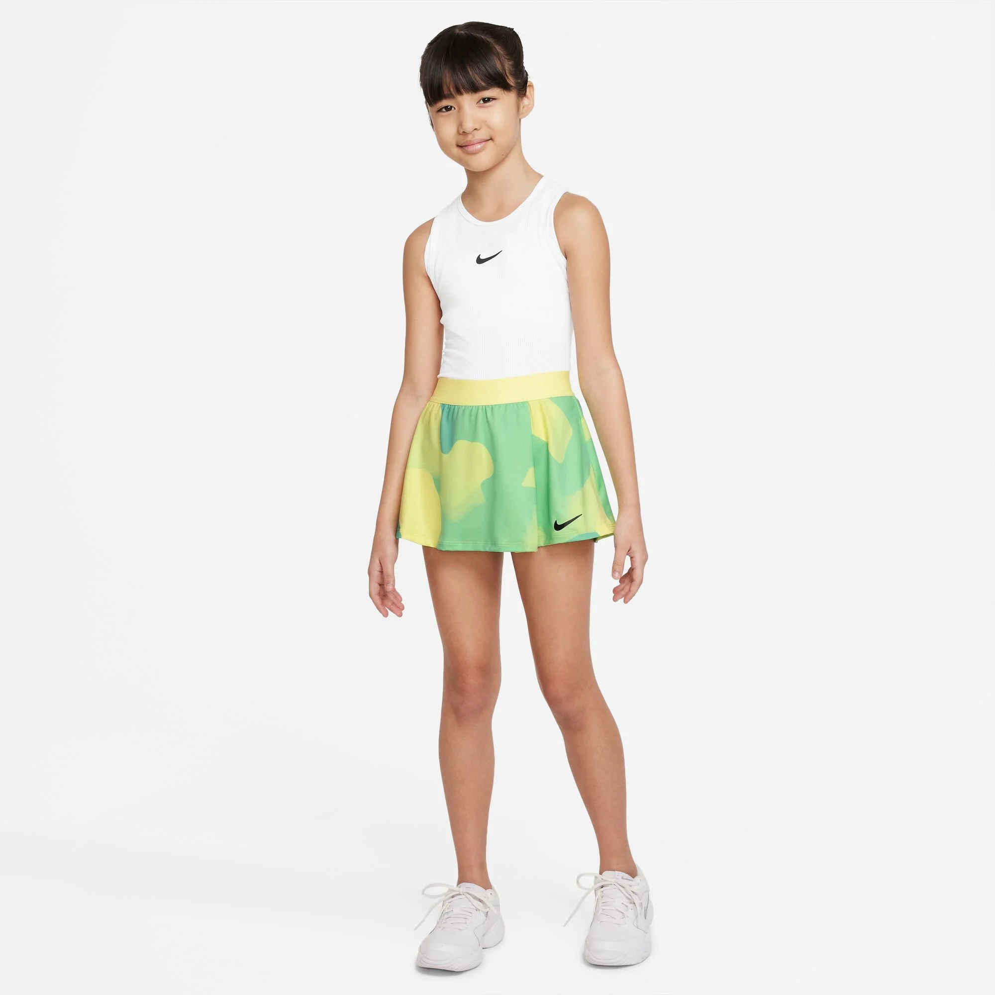Nike Court Victory Dri-Fit Flouncy Printed Gonna Ragazze - Giallo - immagine 9
