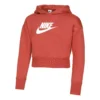 Nike Sportswear Club French Terry Cropped Felpa Con Cappuccio Ragazze - Arancione, Bianco