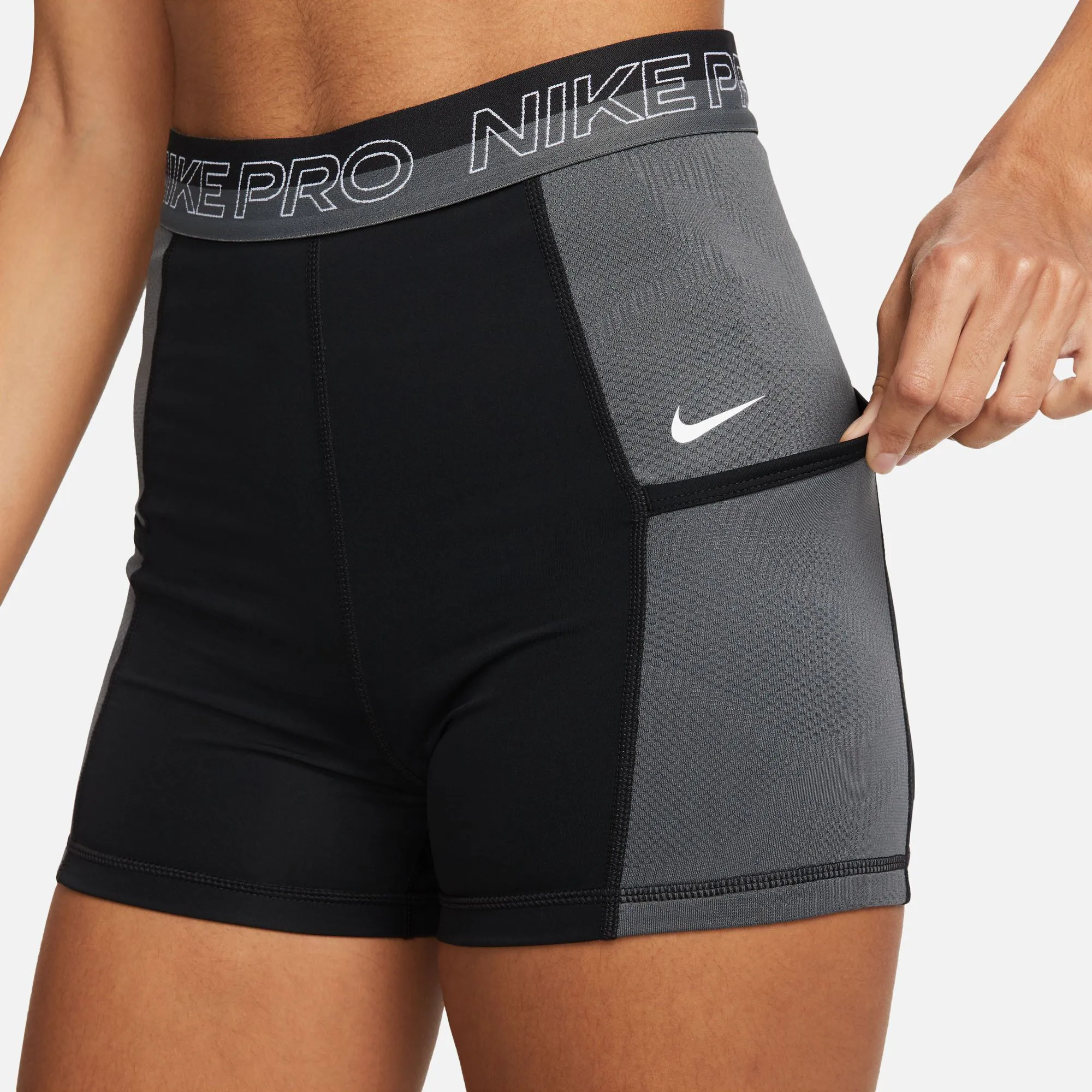 Nike Dri-Fit Performance 3in Pantaloncino Attillato Donna - Nero, Grigio - immagine 8