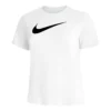 Nike Dri-Fit Swoosh Maglietta Donna - Bianco, Nero
