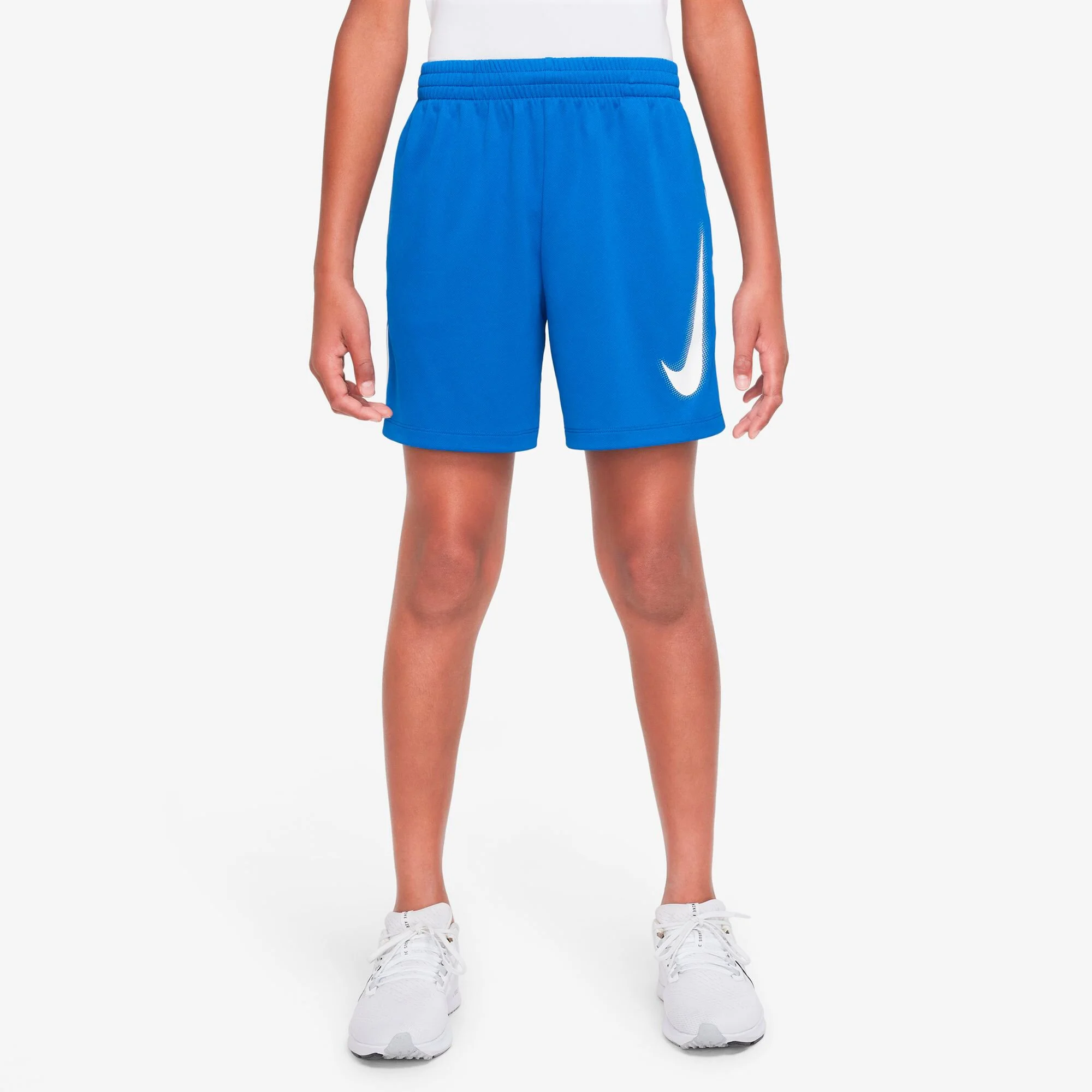 Nike Dri-Fit Graphic Pantaloncini Ragazzi - Blu, Bianco - immagine 7
