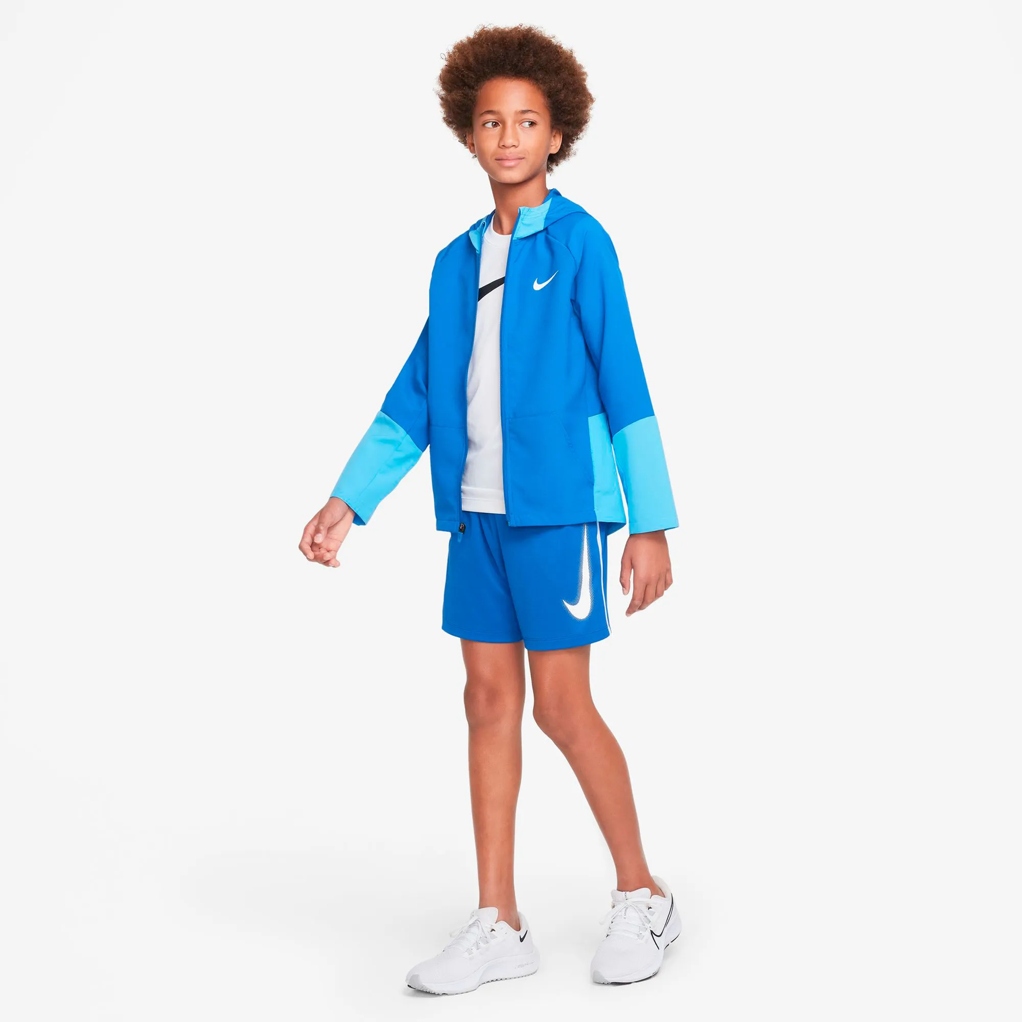 Nike Dri-Fit Graphic Pantaloncini Ragazzi - Blu, Bianco - immagine 8