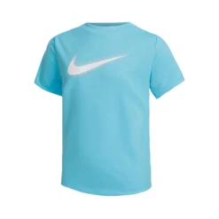 Nike Dri-Fit Graphic Maglietta Ragazzi - Blu Chiaro, Bianco