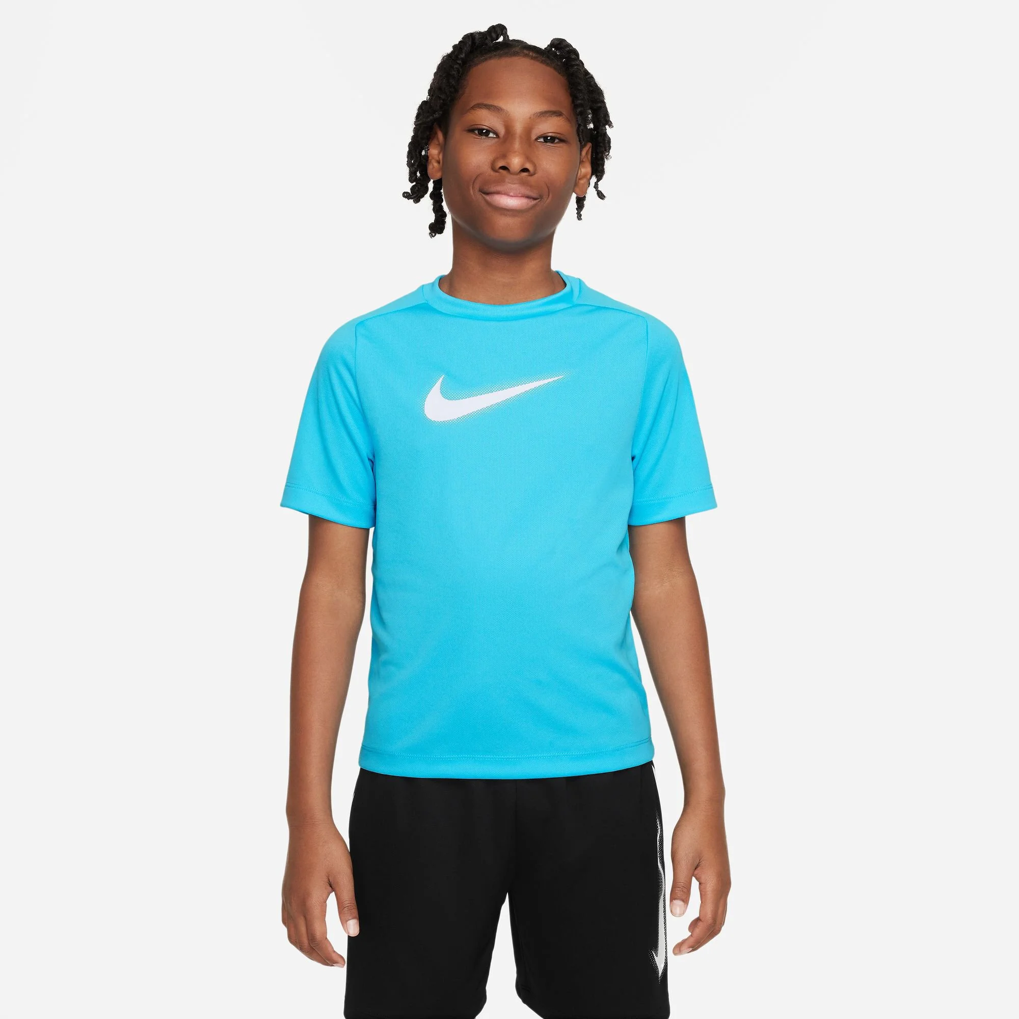 Nike Dri-Fit Graphic Maglietta Ragazzi - Blu Chiaro, Bianco - immagine 4