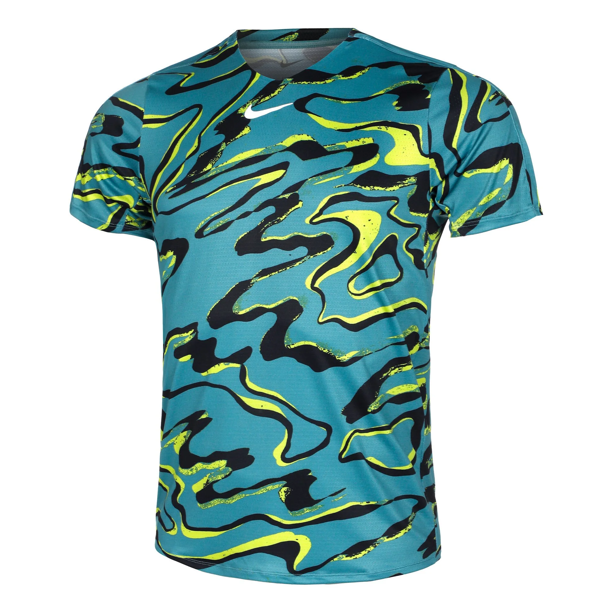 Nike Dri-Fit Advantage Court Print Maglietta Uomini - Turchese